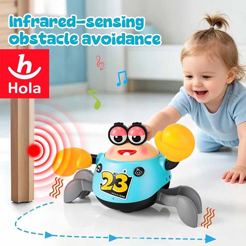 خرچنگ متحرک آموزشی و تعاملی هولا Hola Crawling Crab HE 9972 | موزیکال و چراغ‌دار